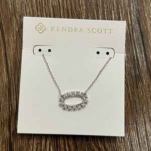 Kendra Scott Elisa Open Frame Crystal Pendant Necklace in Silver